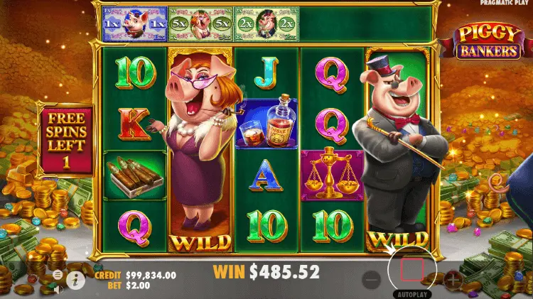 piggy bankers slot reels in bonus game
